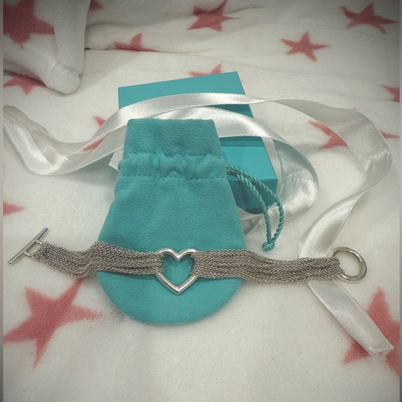 Tiffany & Co Silver Heart Chain Bracelet 925 - Picture 3 of 4